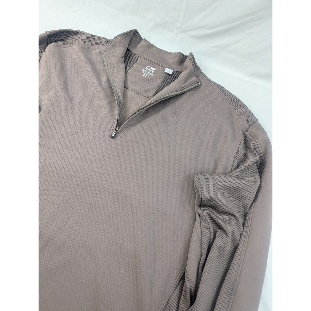 Mens Cutter & Buck Knit  Quarter Zip Sweater Graphite Size 3XT Tall Drytec
